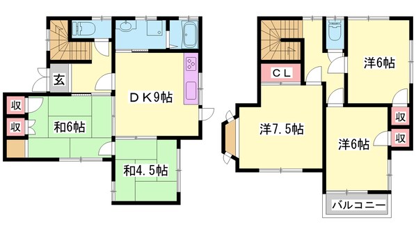 御着駅 徒歩9分 1階の物件間取画像